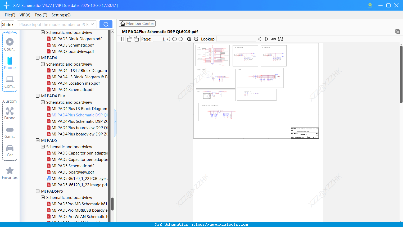 Xiaomi MI PAD4Plus Schematic D9P QL6019